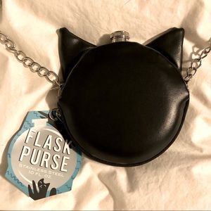 cat flask purse